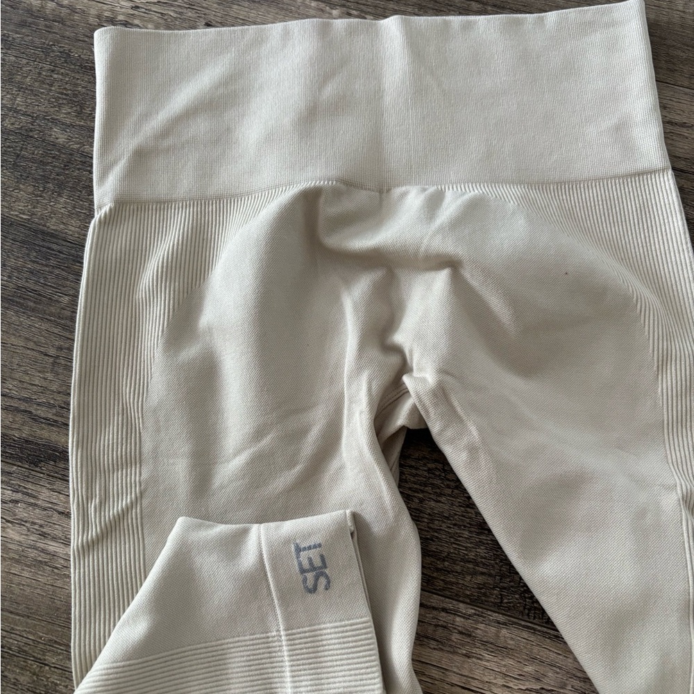 Set Active Cream Ribbed leggings - Picture 2 of 2